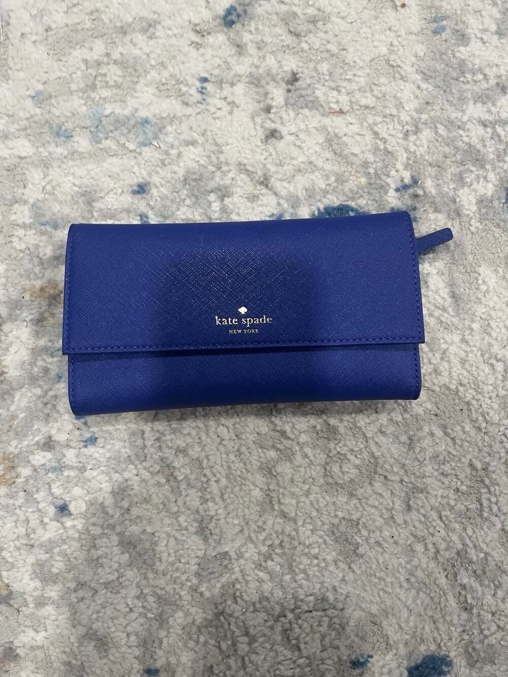 Kate Spade Cobalt Blue Leather Trifold Wallet